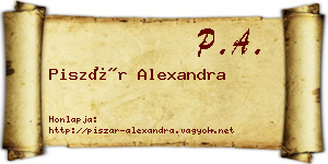 Piszár Alexandra névjegykártya